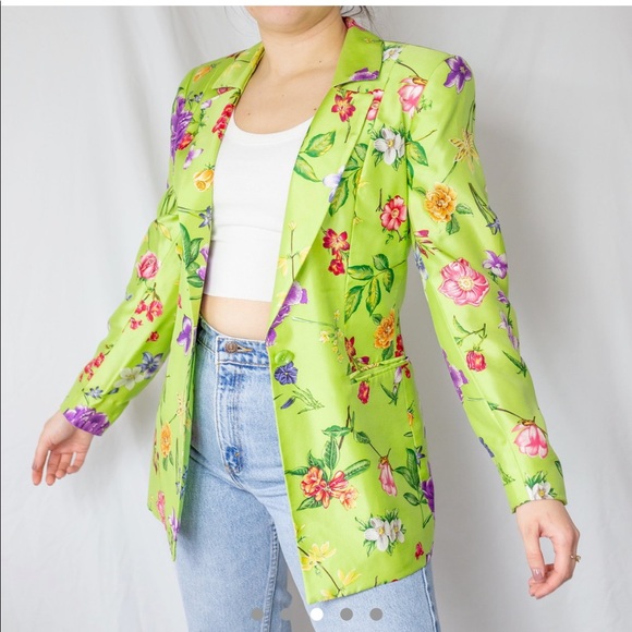 green floral blazer